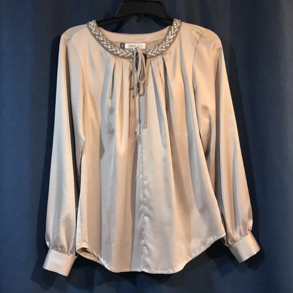 Jennifer Lopez Pale Pink Blouse Size Small - Picture 5 of 6